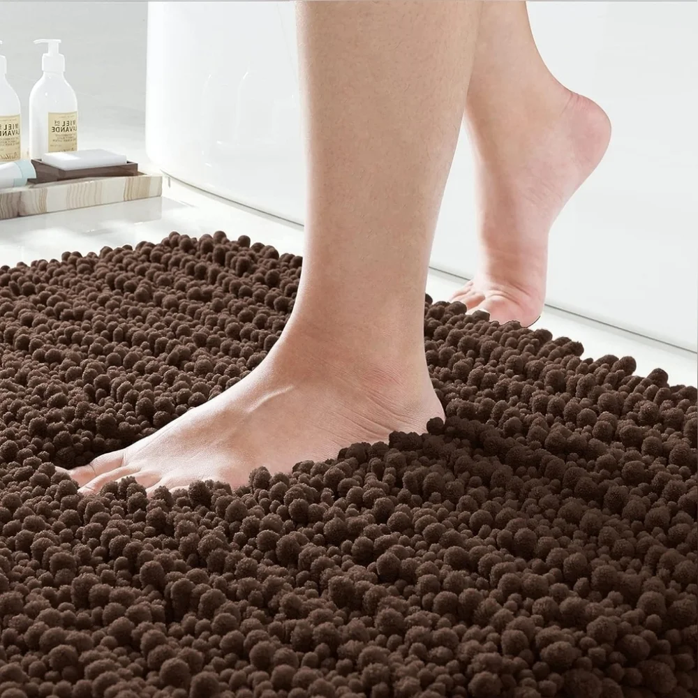 Original Luxury Chenille Bath Mat, 32 x 20 Inches, Soft & Shaggy.